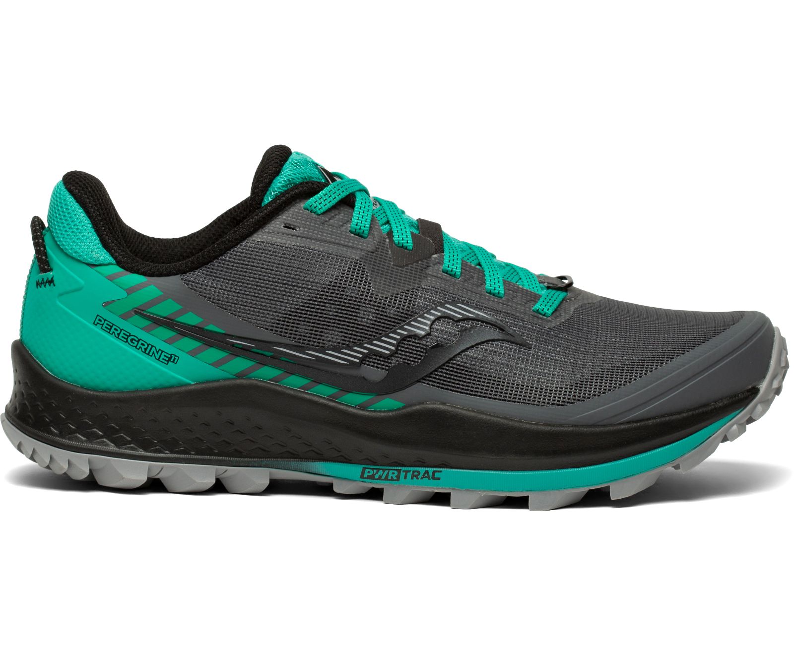 παπουτσια trail running γυναικεια Saucony Peregrine 11 γκρι ανοιχτο τυρκουάζ | TDQLUF094