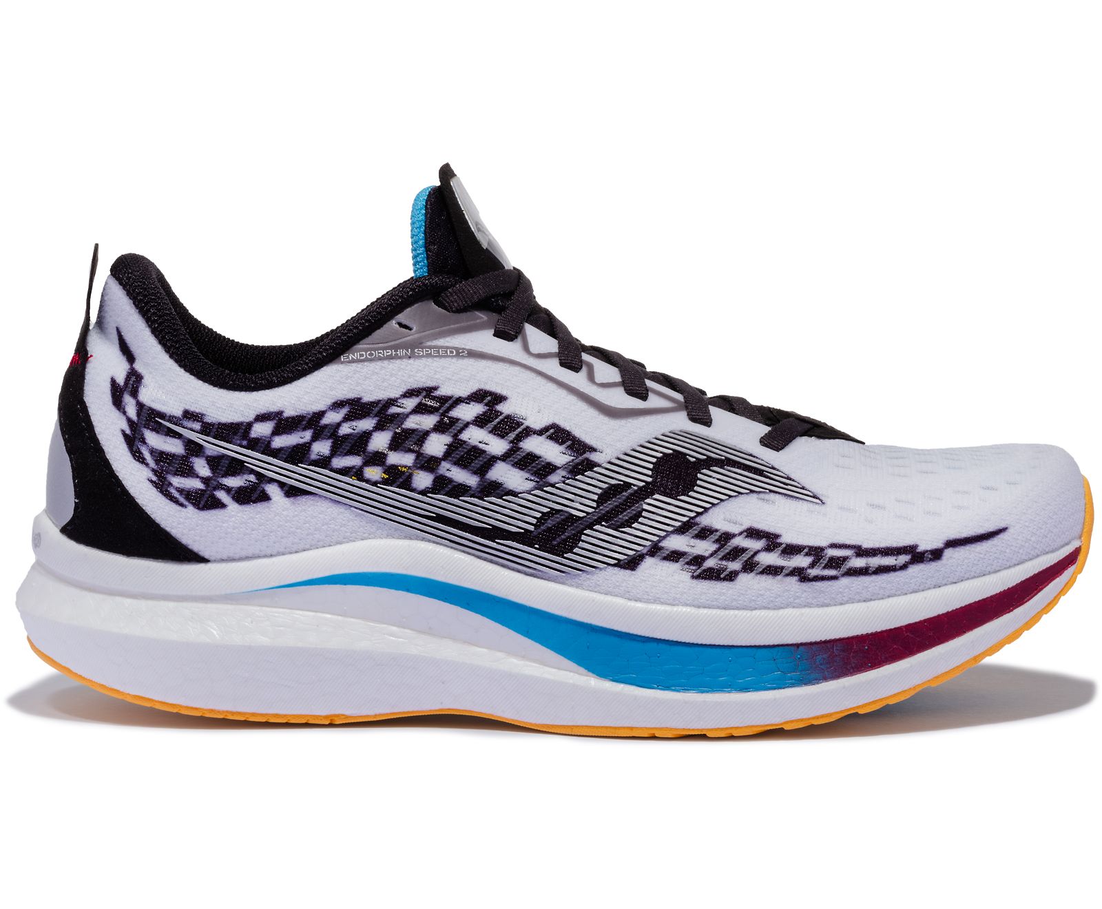 παπουτσια για τρεξιμο ανδρικα Saucony Endorphin Speed 2 ασπρα μαυρα | LCWKNE381