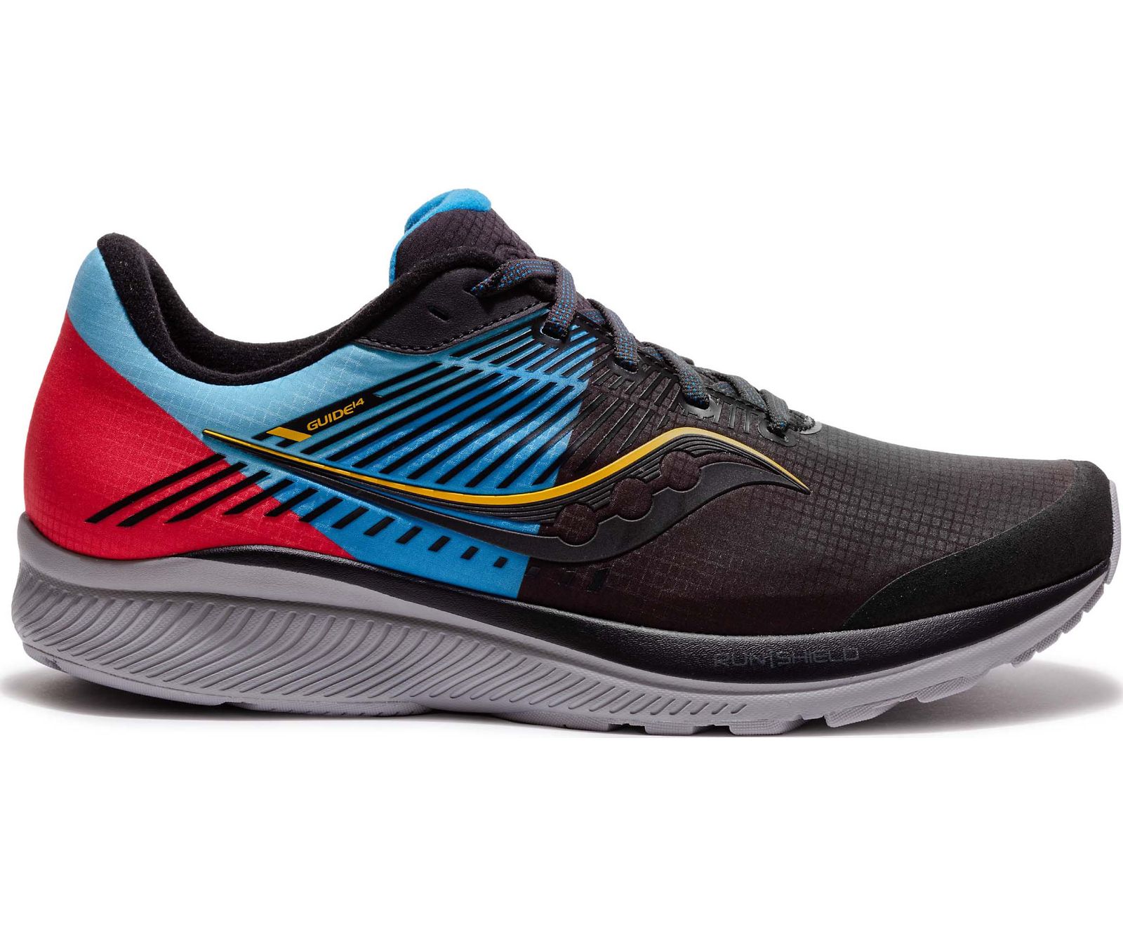 παπουτσια για τρεξιμο γυναικεια Saucony Guide 14 Runshield μαυρα μπλε κοκκινα | BXWCZL382