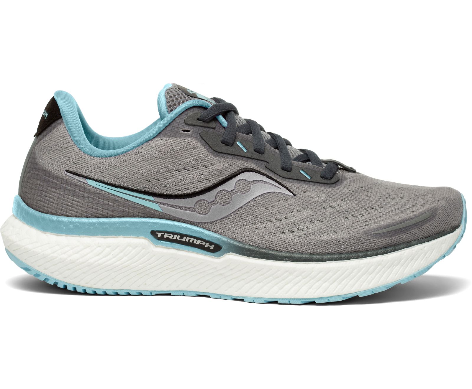 παπουτσια για τρεξιμο γυναικεια Saucony Triumph 19 γκρι τυρκουάζ | HMTVKG309