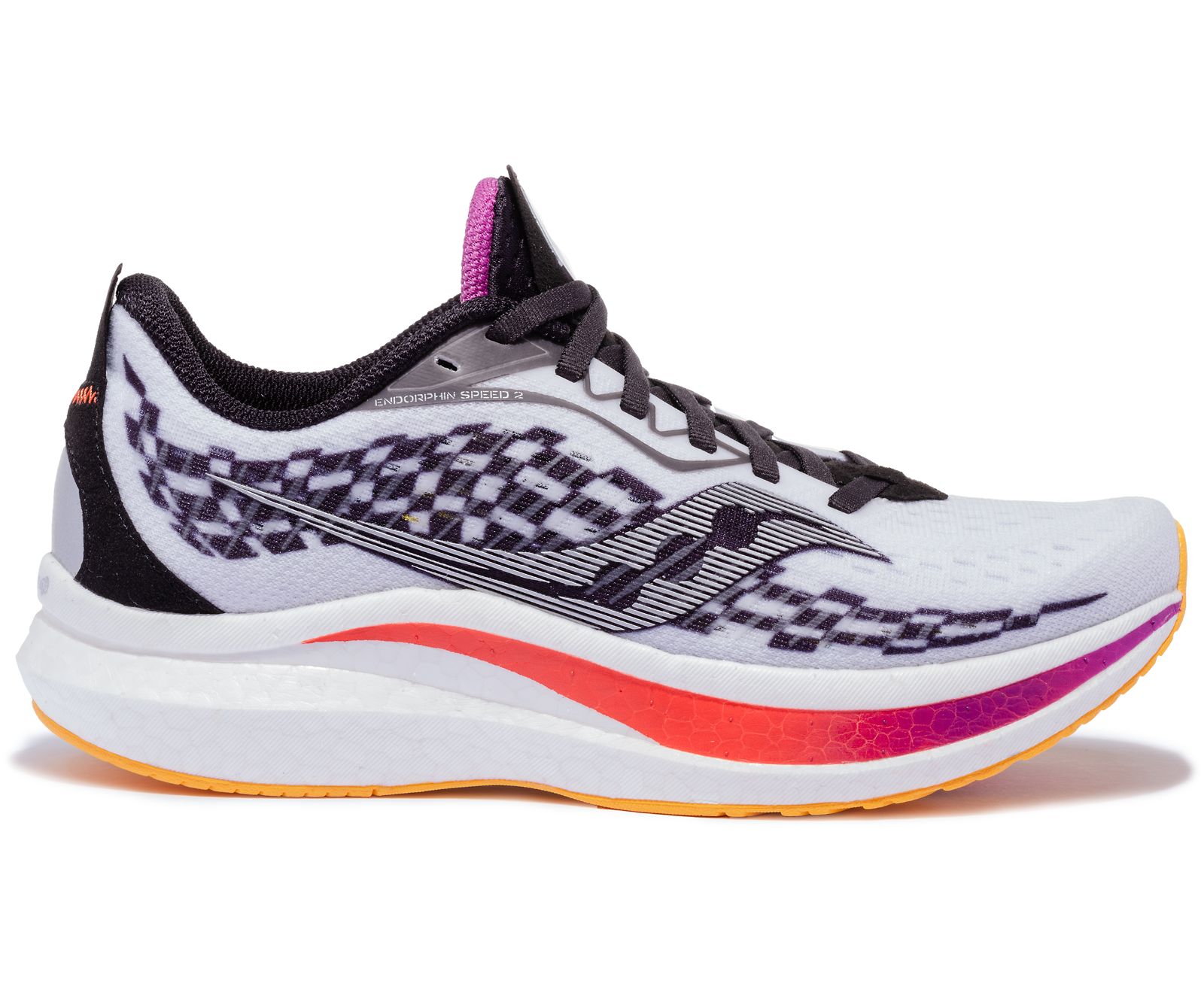 παπουτσια για τρεξιμο γυναικεια Saucony Endorphin Speed 2 ασπρα μαυρα | UFWRHK805