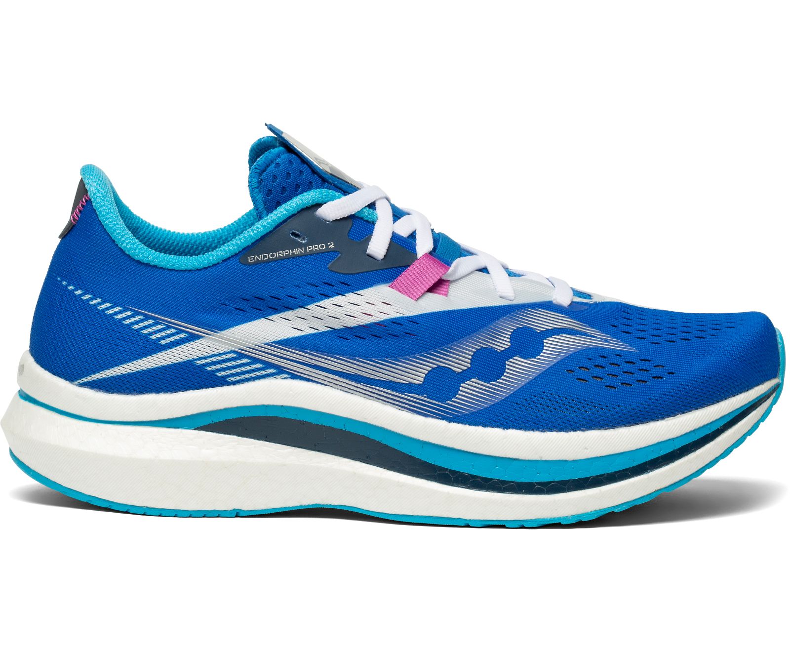 παπουτσια για τρεξιμο γυναικεια Saucony Endorphin Pro 2 μπλε ρουά ασπρα | ZJPKGU657