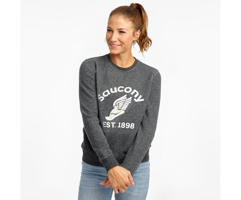 πουκαμισα γυναικεια Saucony Rested Crewneck μαυρα | PLCEDB521